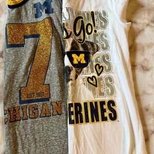 5th & Ocean Michigan Wolverines Kids Tees - Gray and White